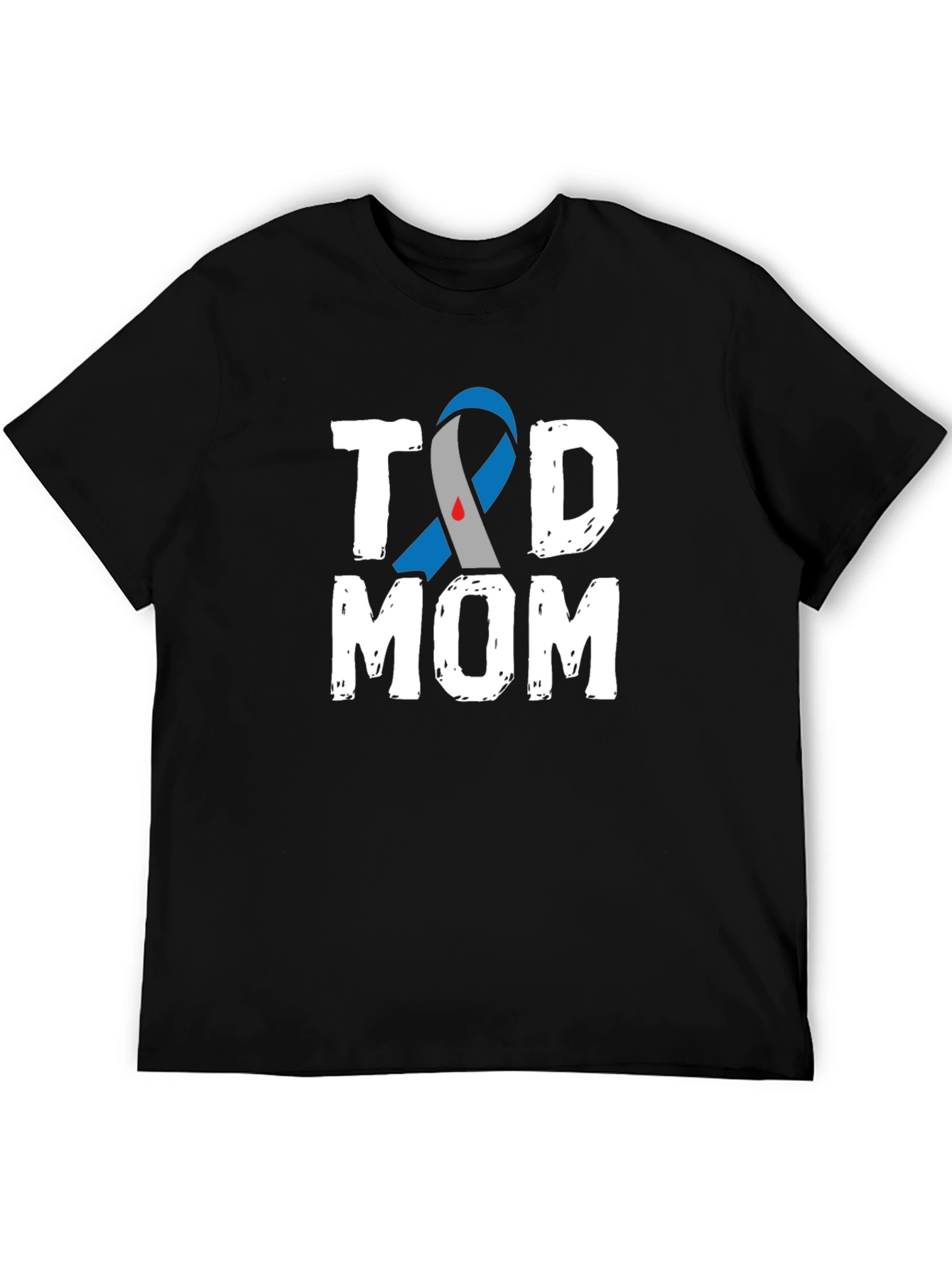 Black T1D Mom Awareness T-Shirt - Black view 5