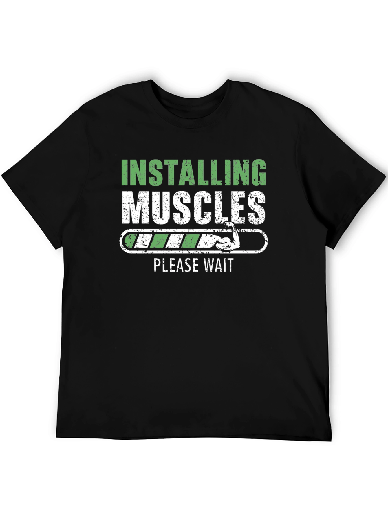 Black Installing Muscles T-Shirt Funny Gym Workout Tee view 5