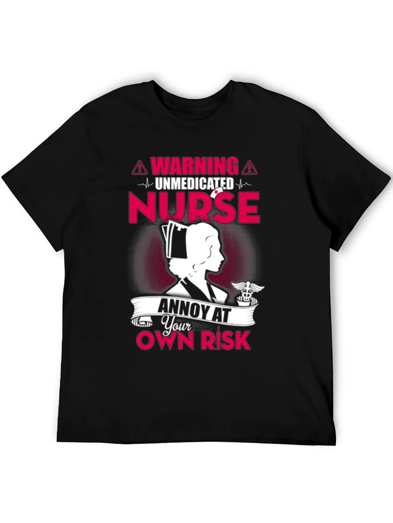 Black Unmedicated Nurse T-Shirt - Annoy At Your Own Risk! view 5