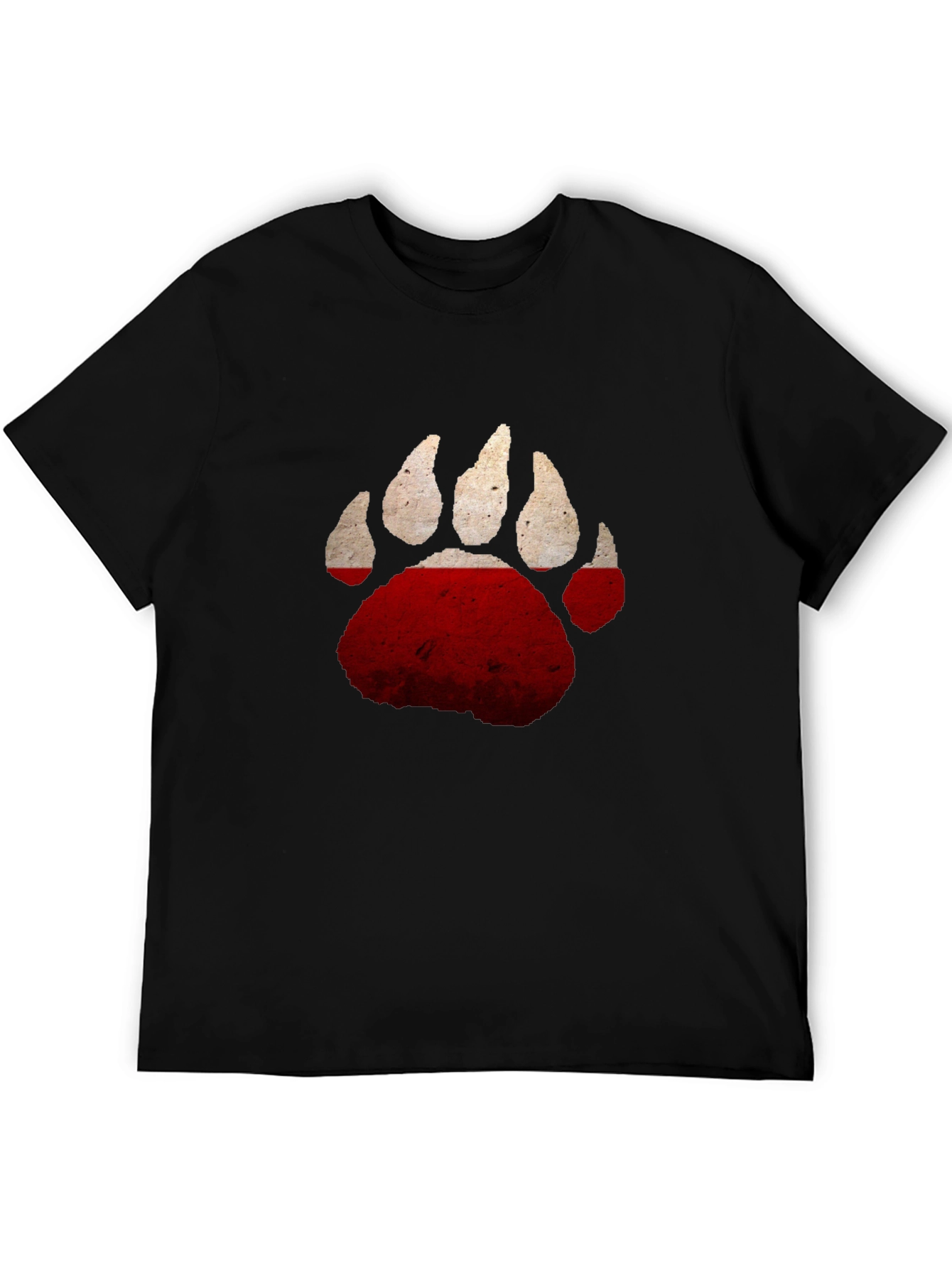 Black Bear Paw Print T-Shirt - Distressed Graphic Tee view 5