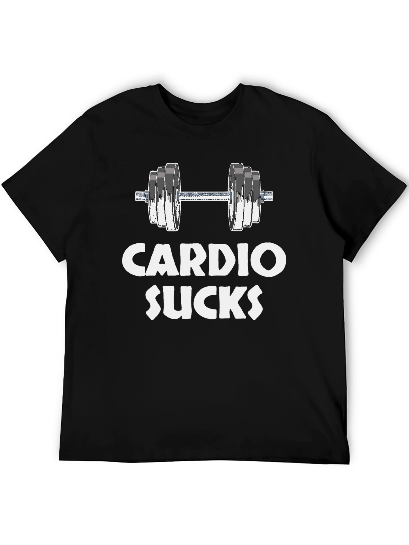 Black Cardio Sucks Gym T-Shirt - Funny Workout Tee view 5