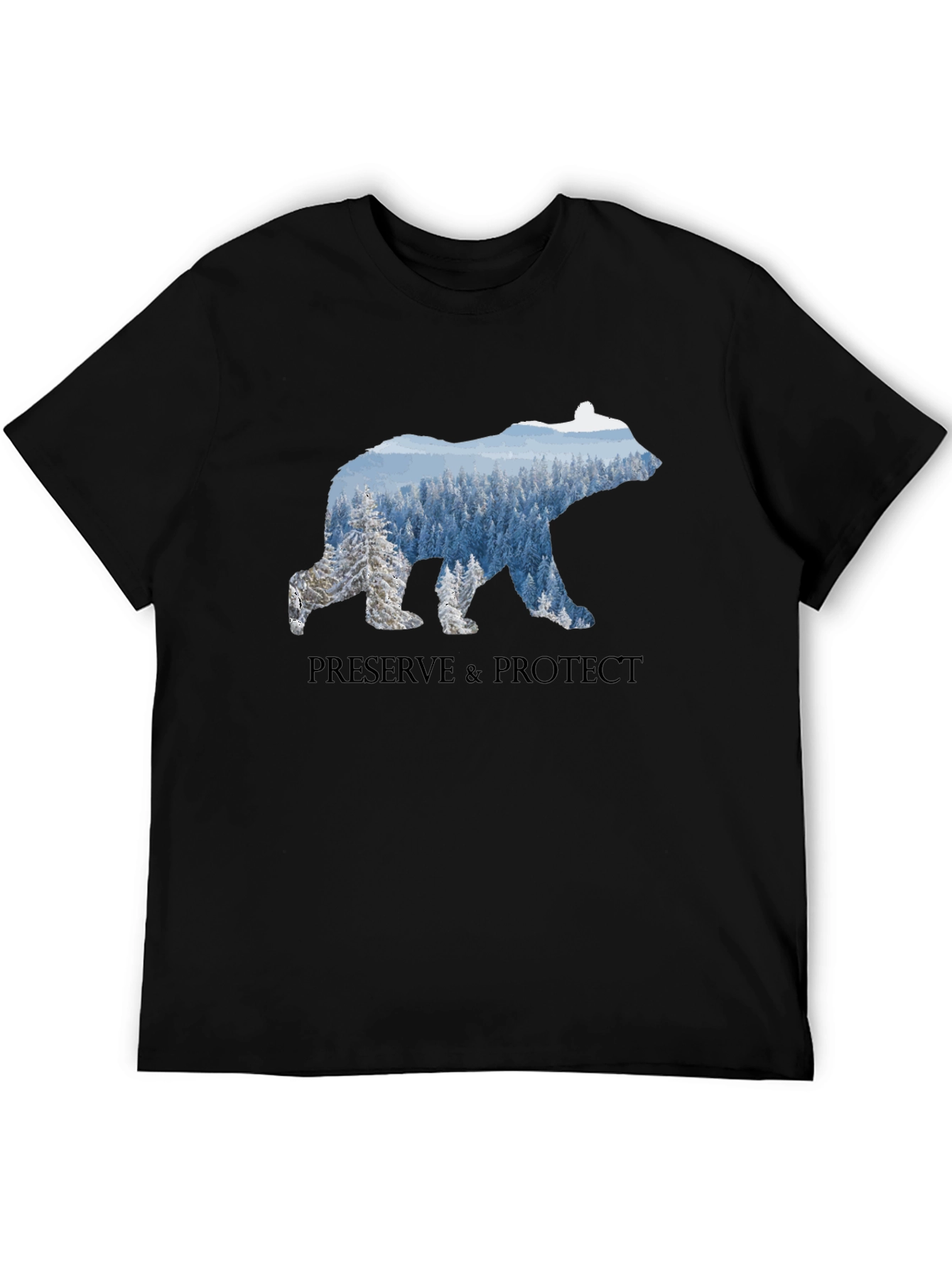 Black Preserve & Protect Bear Graphic T-Shirt view 5