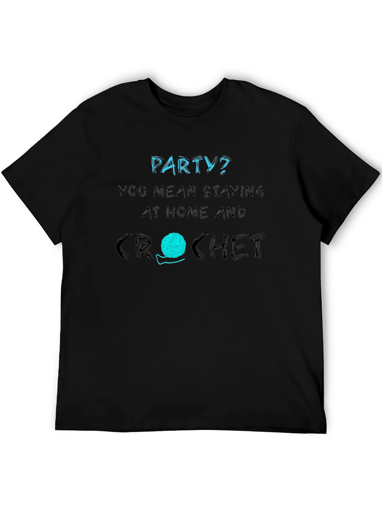 Black Crochet Lover T-Shirt - Stay Home and Crochet view 5