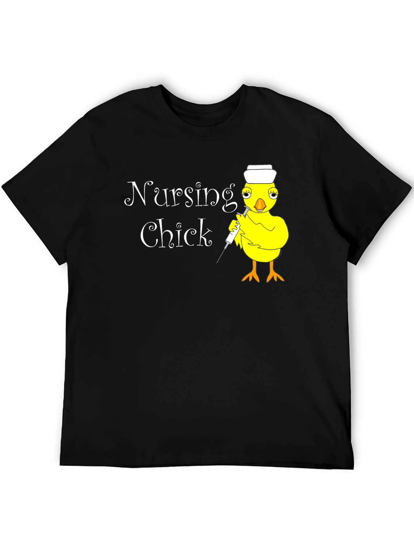 Black Nursing Chick T-Shirt - Funny Nurse Apparel view 5