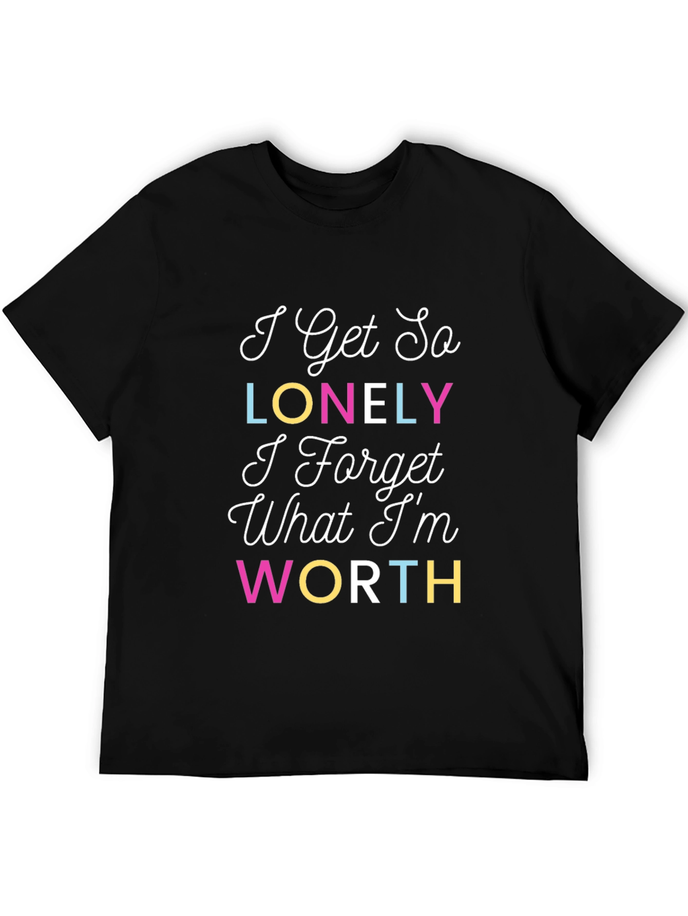 Black I Get So Lonely Graphic Tee - Black view 5