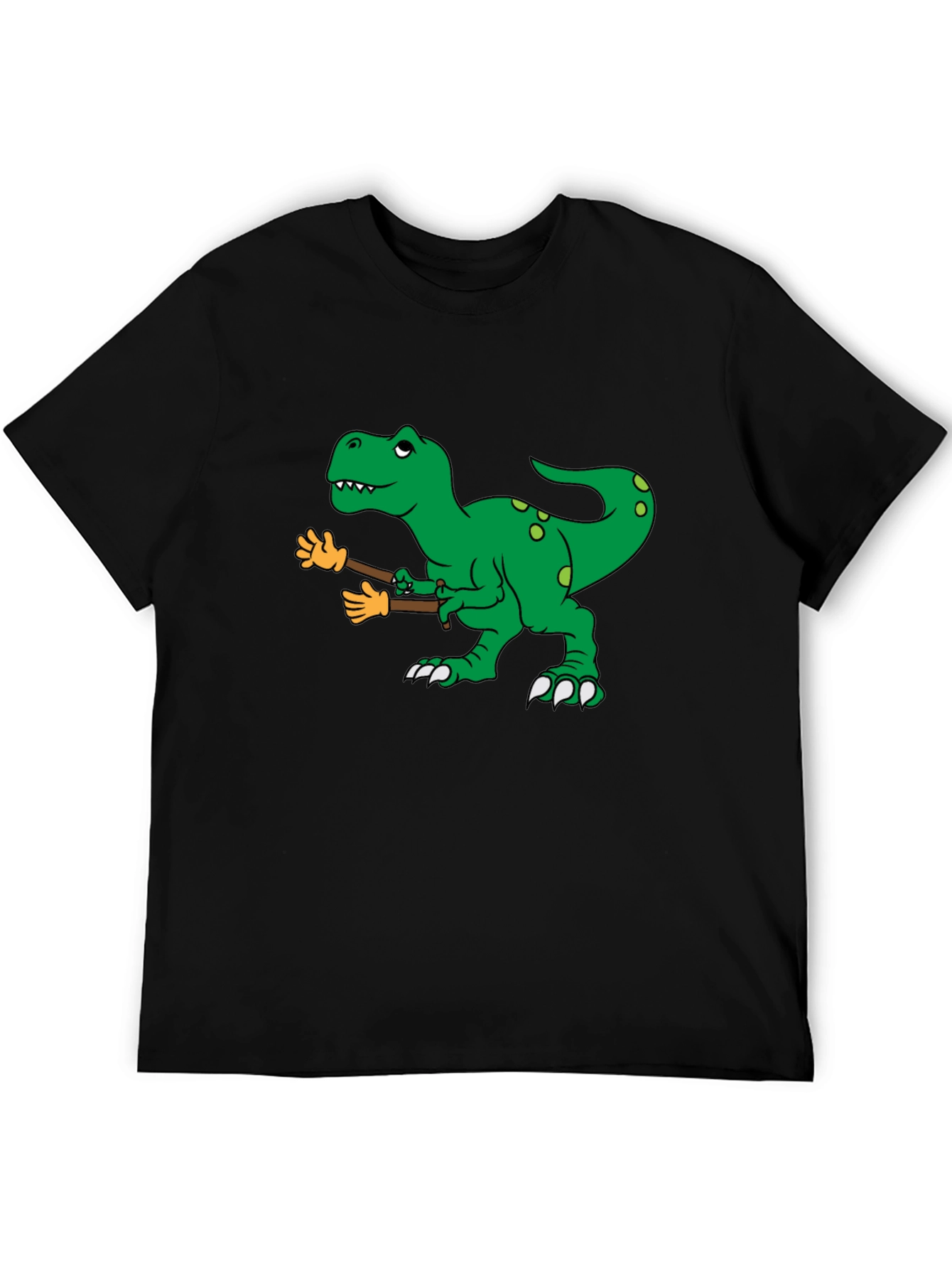 Black Dinosaur T-Rex with Fake Arms Funny Graphic Tee view 5