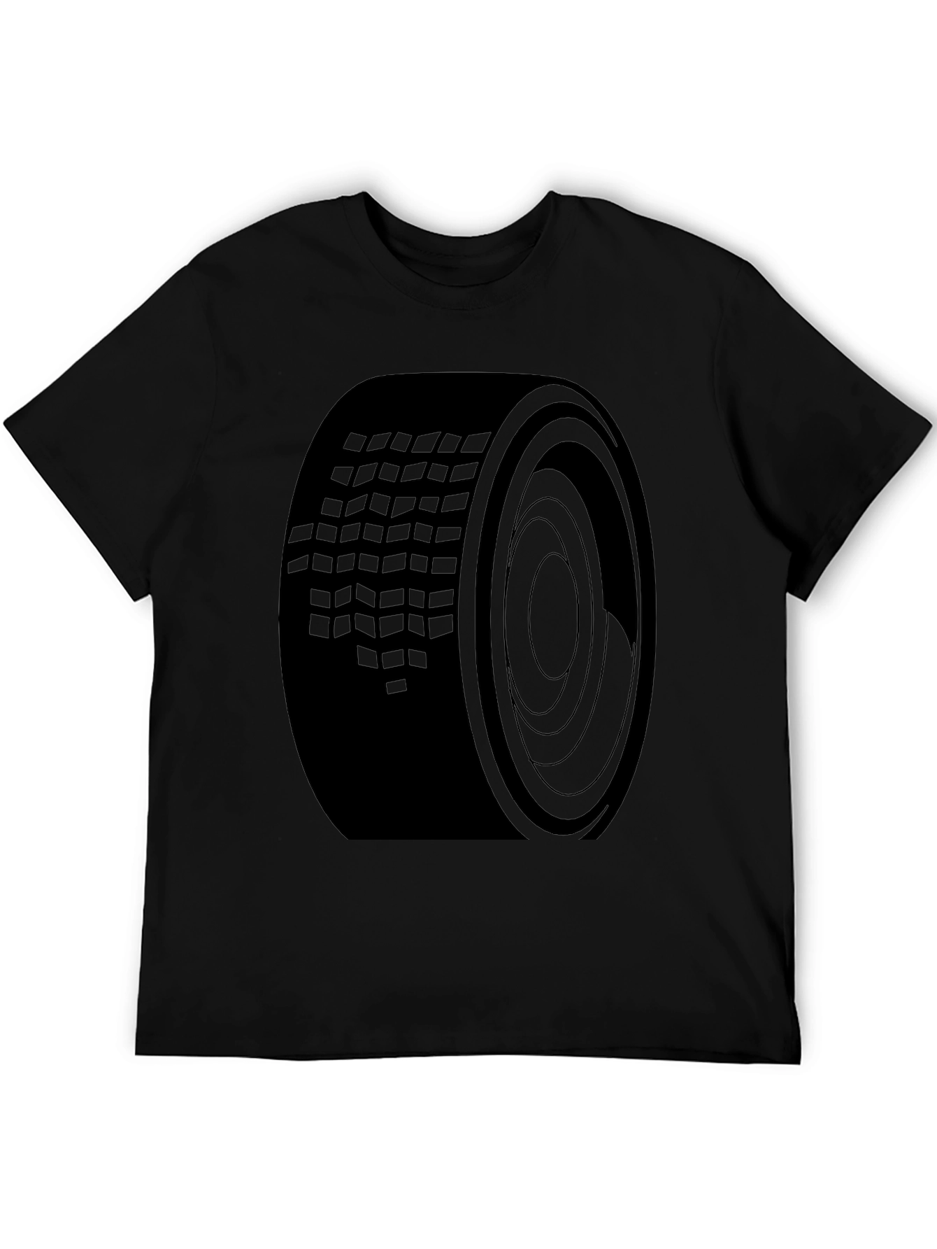 Black Black Tire Tread Graphic Tee - Modern Style view 5