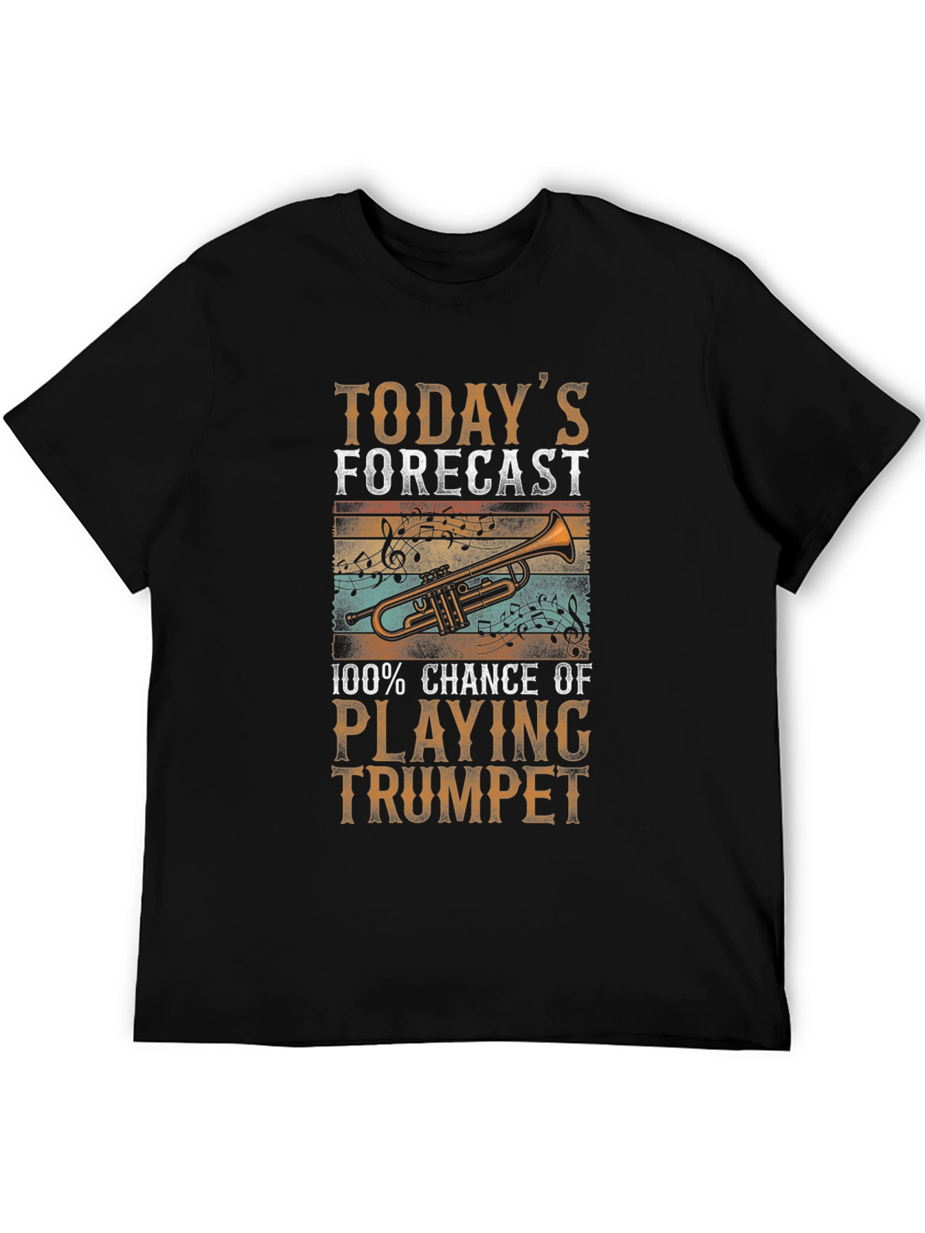 Black Trumpet Player T-Shirt - Today's Forecast view 5