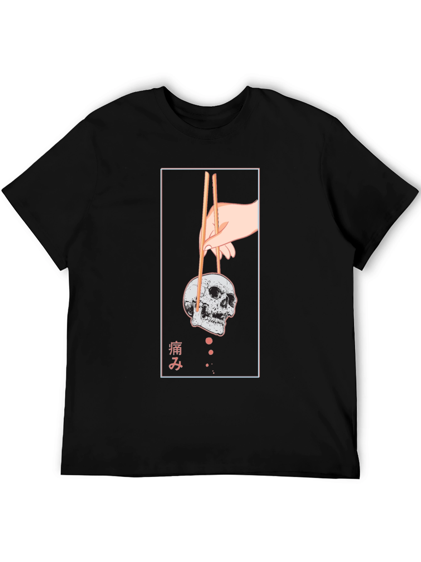 Black Skull Chopsticks Graphic Tee view 5
