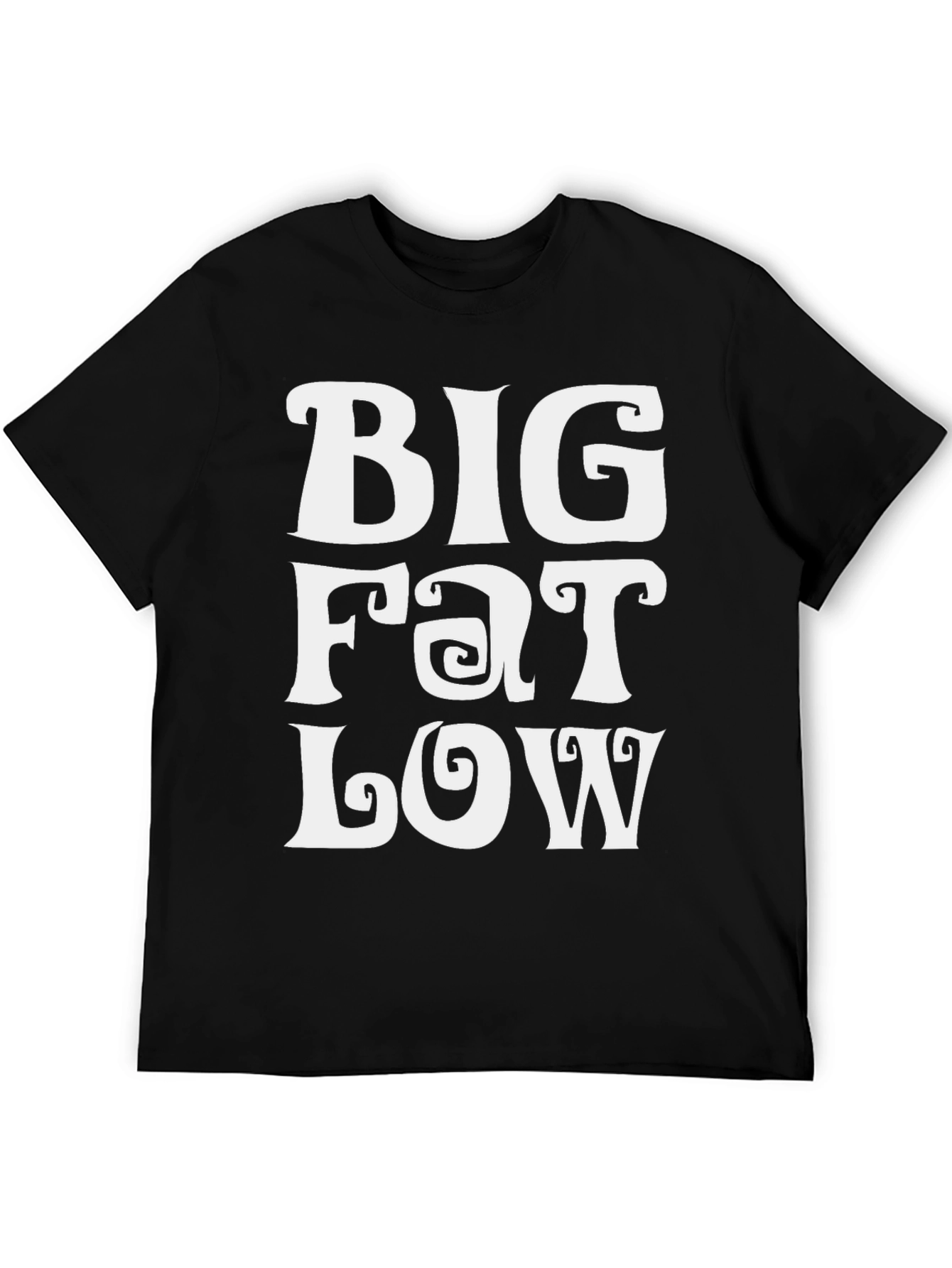 Black Big Fat Low Funny Graphic Tee - Black Unisex T-Shirt view 5