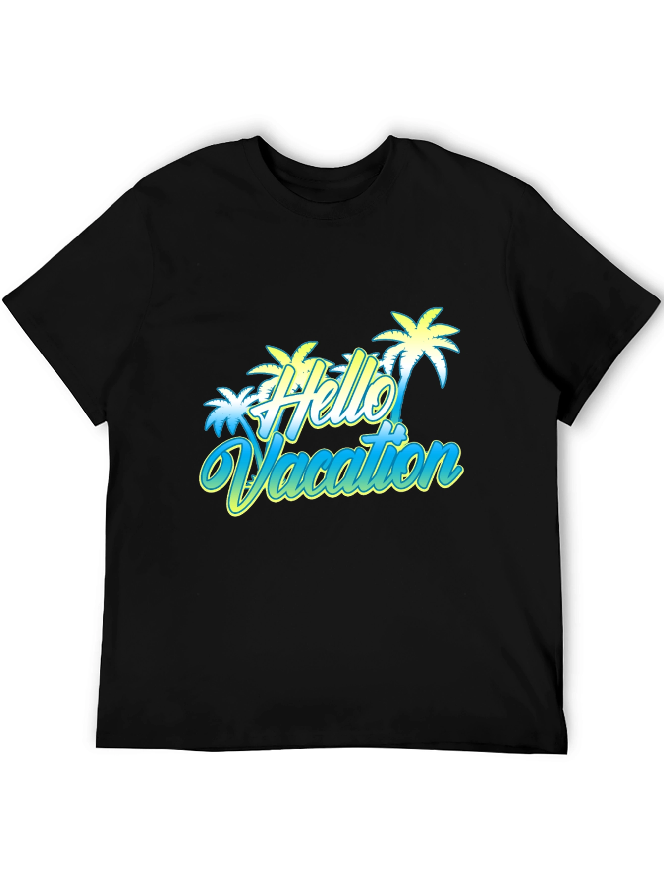 Black Hello Vacation Graphic T-Shirt view 5