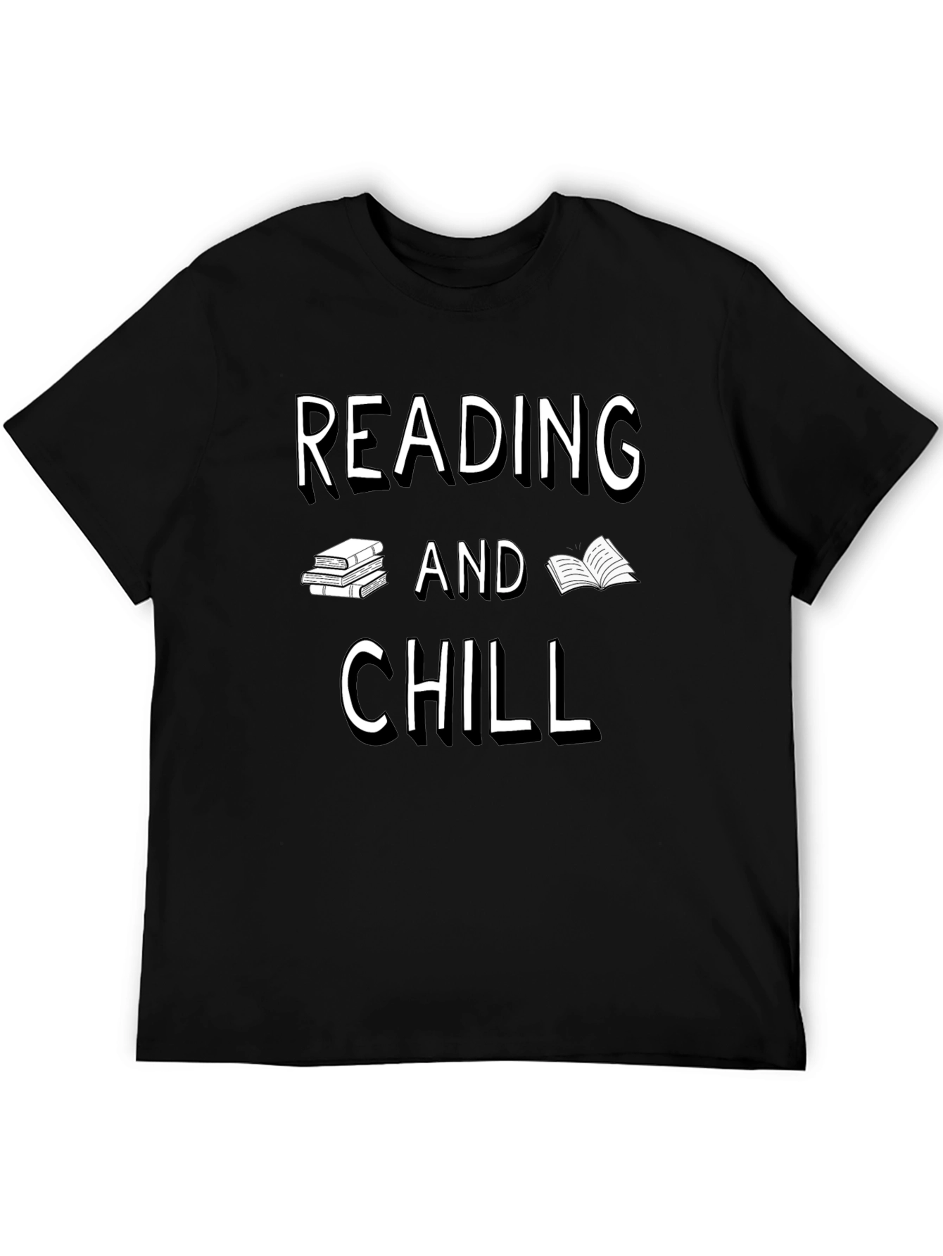 Black Reading and Chill Graphic Tee - Black Cotton Shirt view 5