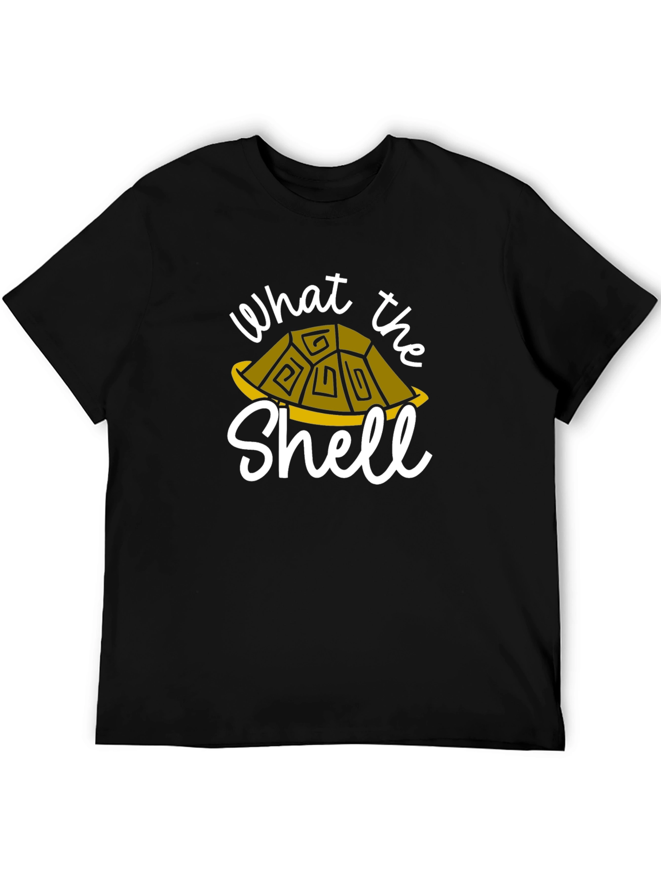 Black What the Shell T-Shirt - Turtle Graphic Tee view 5
