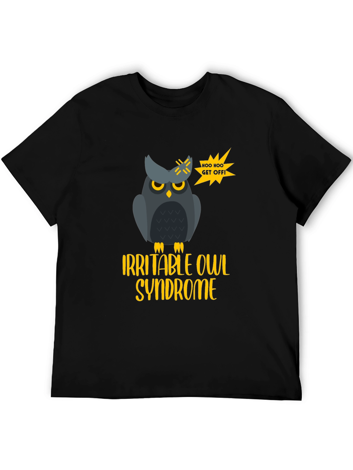 Black Irritable Owl Syndrome T-Shirt view 5