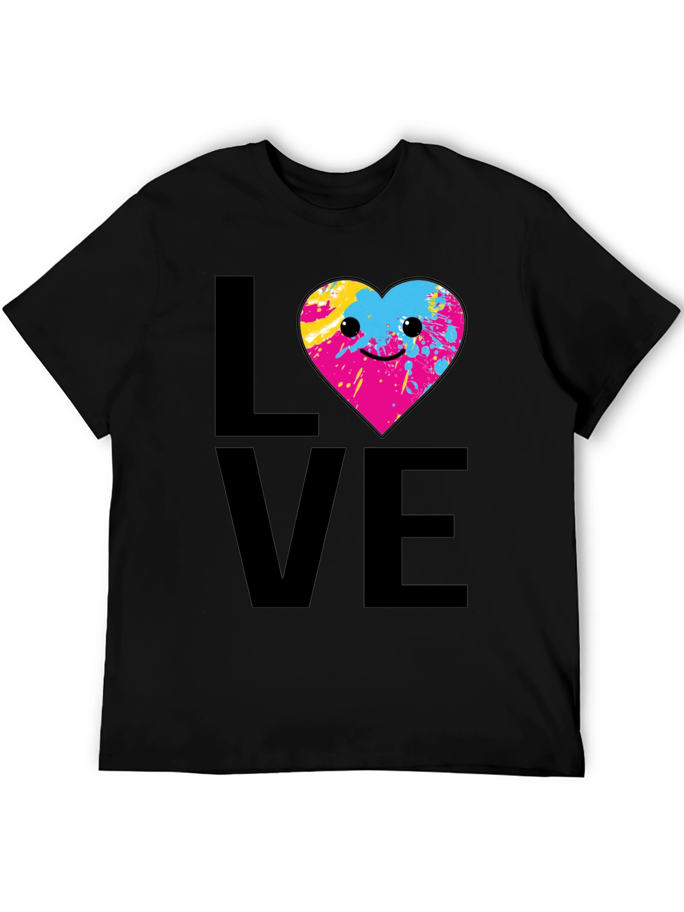 Black Love Heart Graphic Tee - Fun & Unique Design view 5