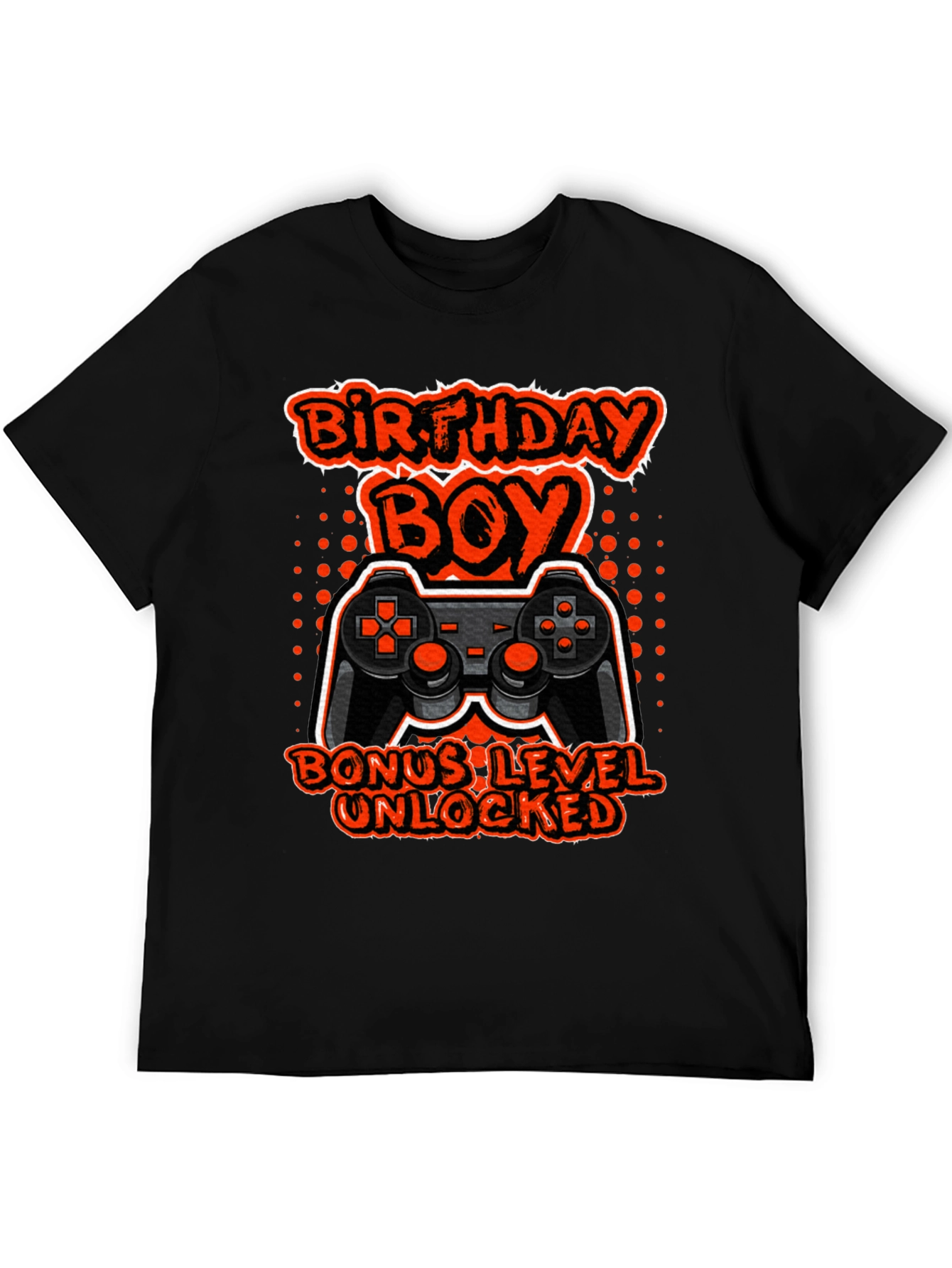 Black Birthday Boy Bonus Level Unlocked Gamer T-Shirt view 5