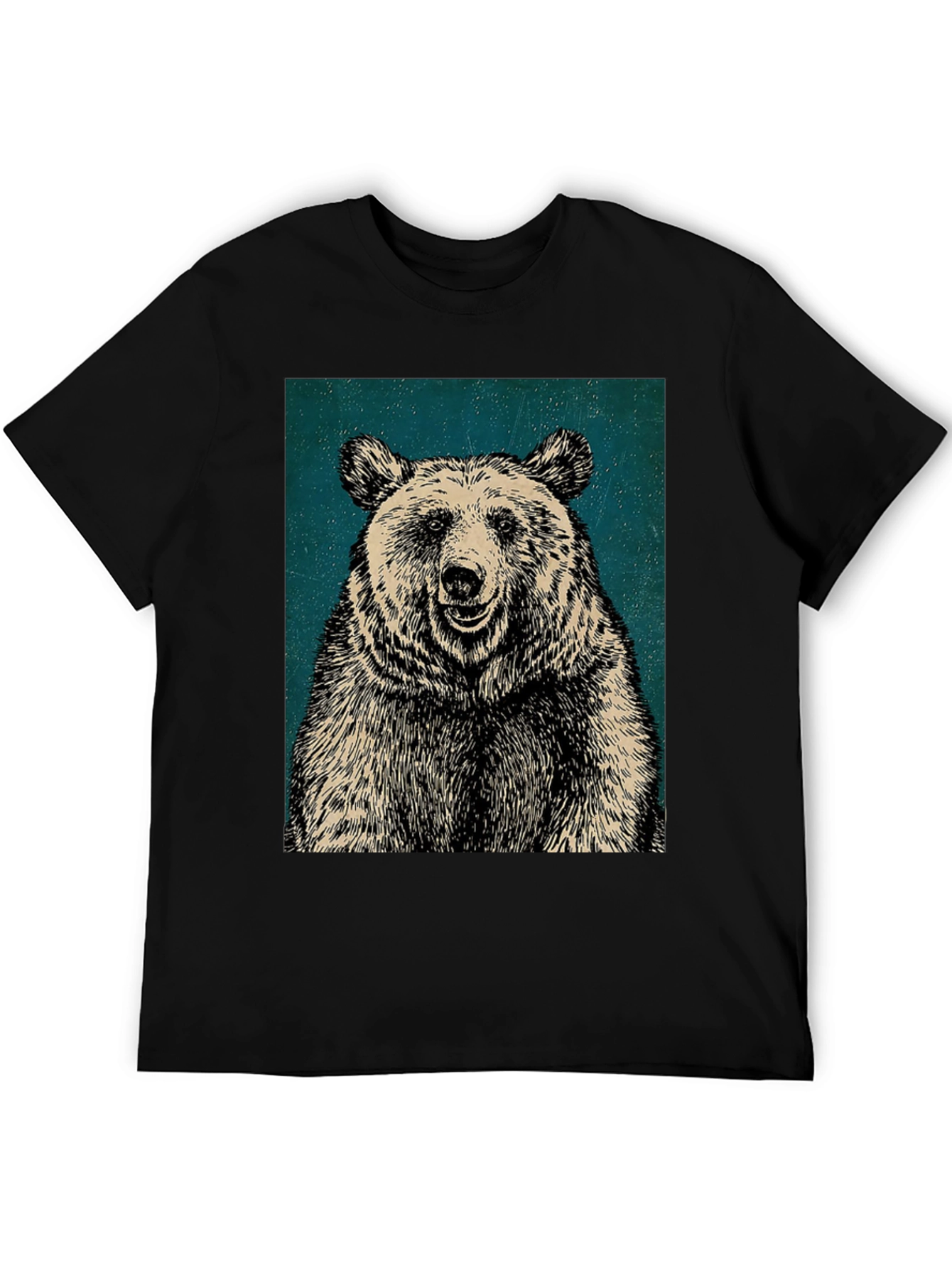 Black Men's Black Bear Graphic T-Shirt view 5