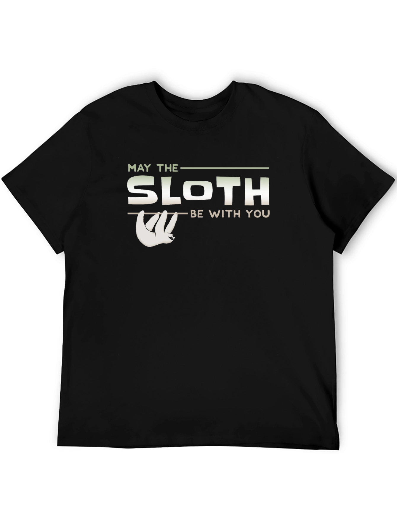 Black May The Sloth Be With You Black T-Shirt view 5