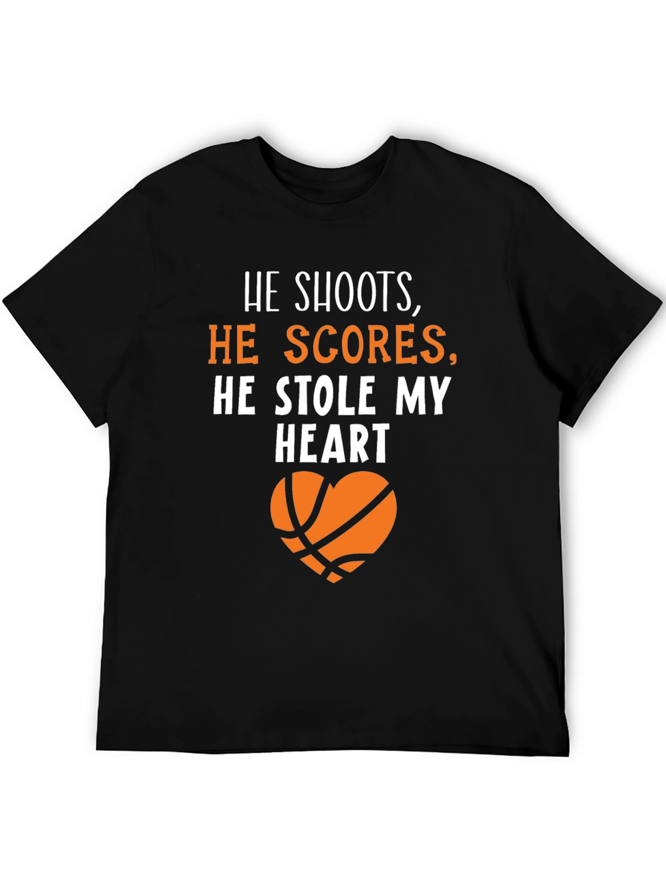 Black Basketball Lover's T-Shirt: He Stole My Heart view 5