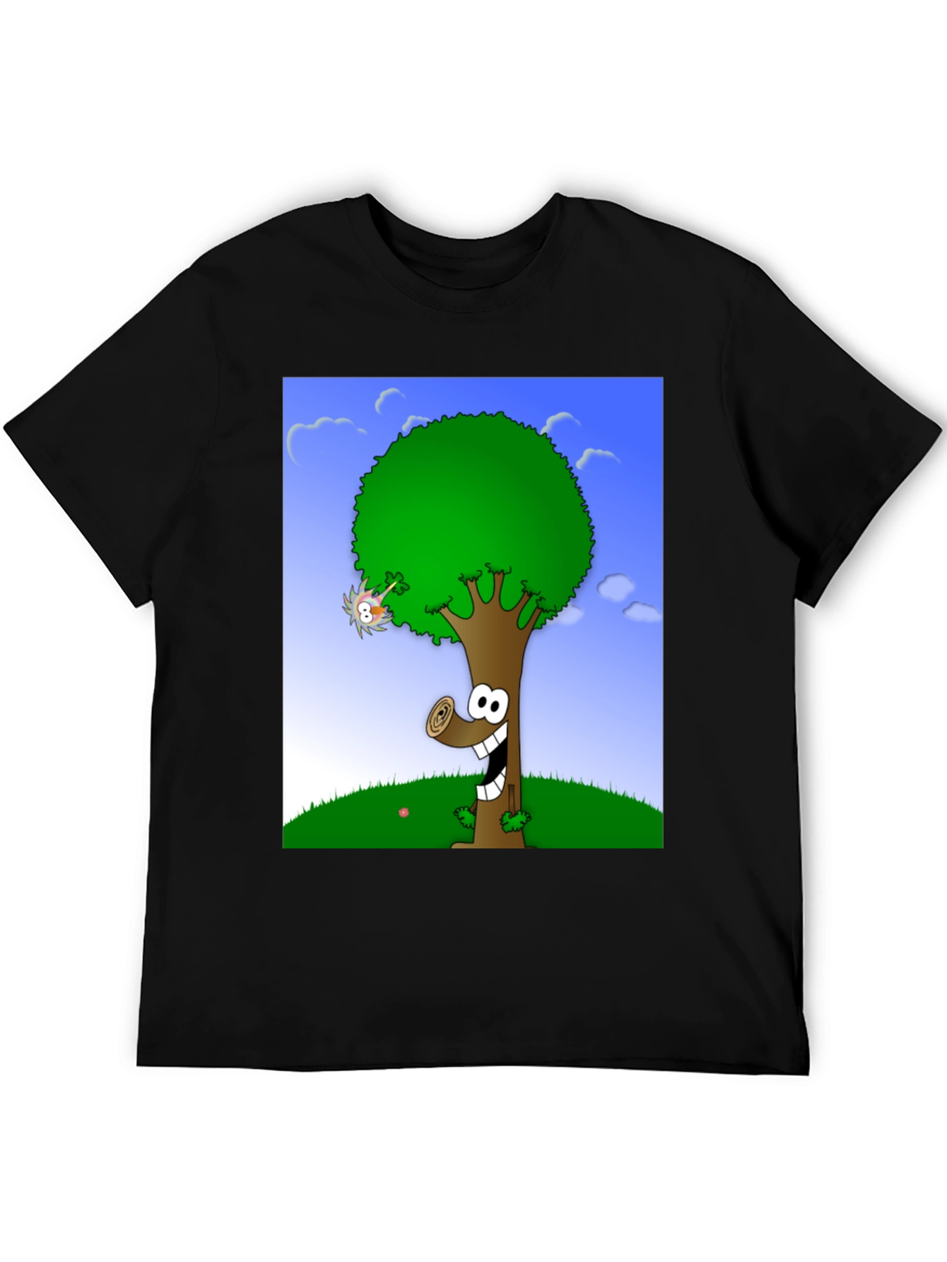 Black Cartoon Tree Graphic Tee view 5