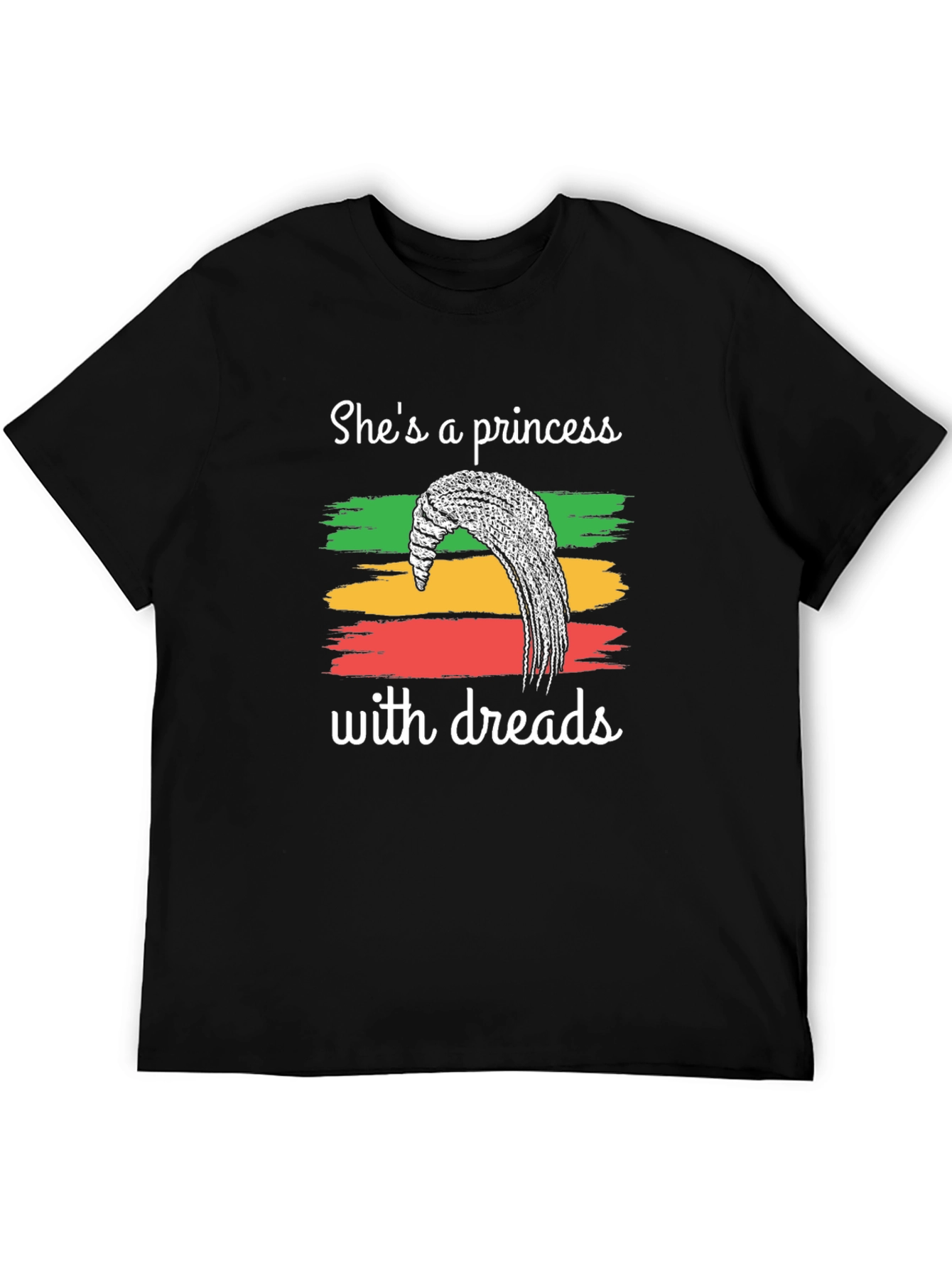 Black She's A Princess With Dreads Graphic T-Shirt view 5