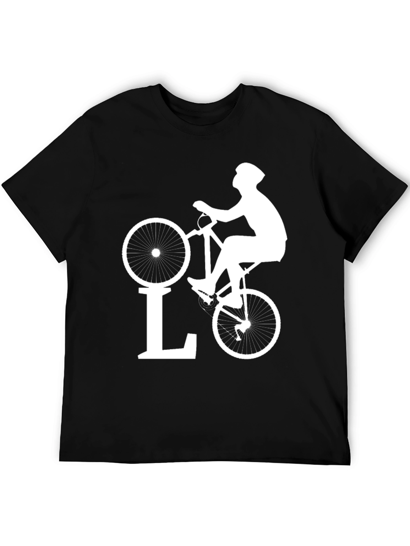 Black Cycling Love T-Shirt - Black Bike Design view 5