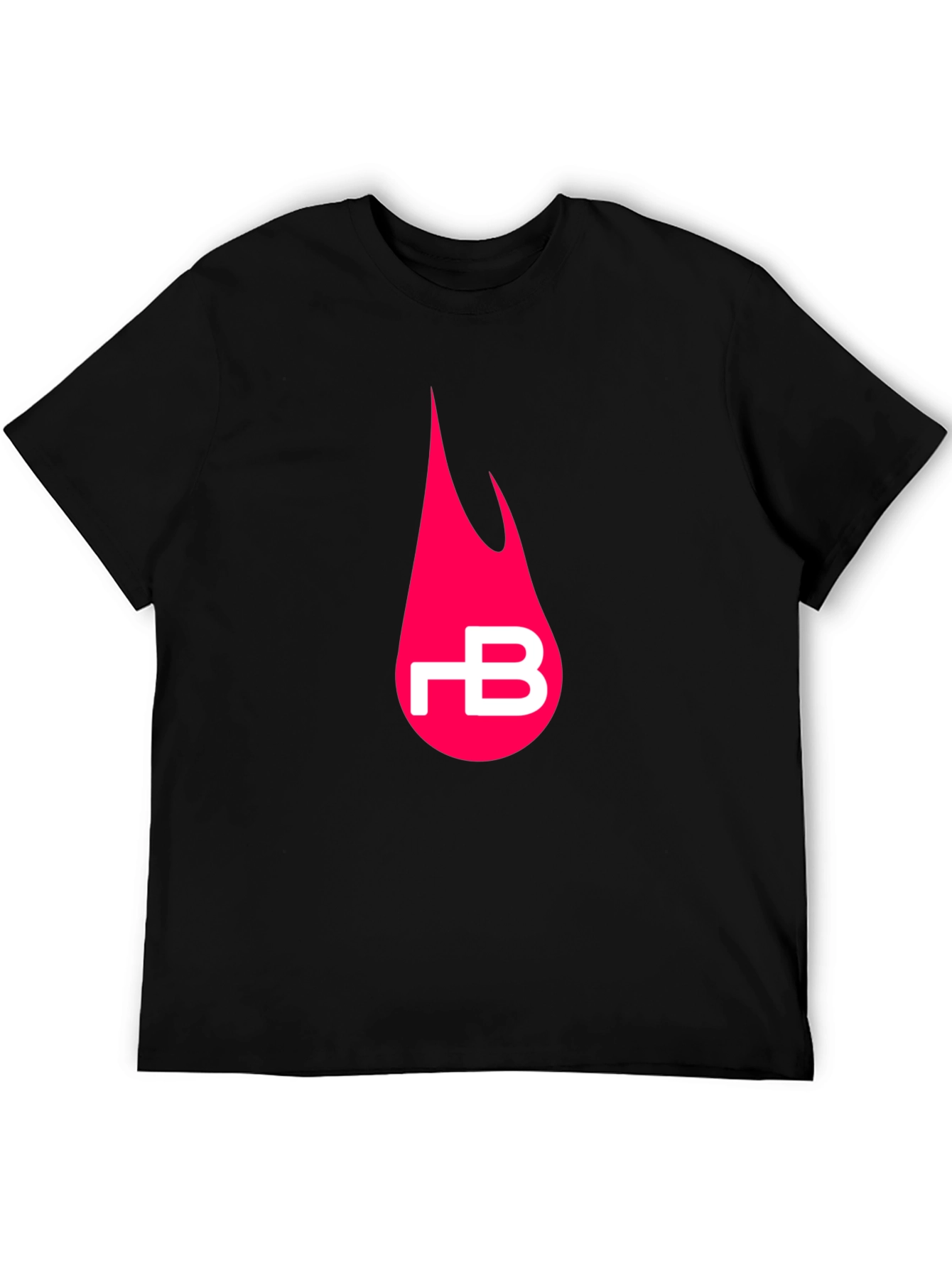 Black Black T-Shirt with Pink Flame Logo view 5