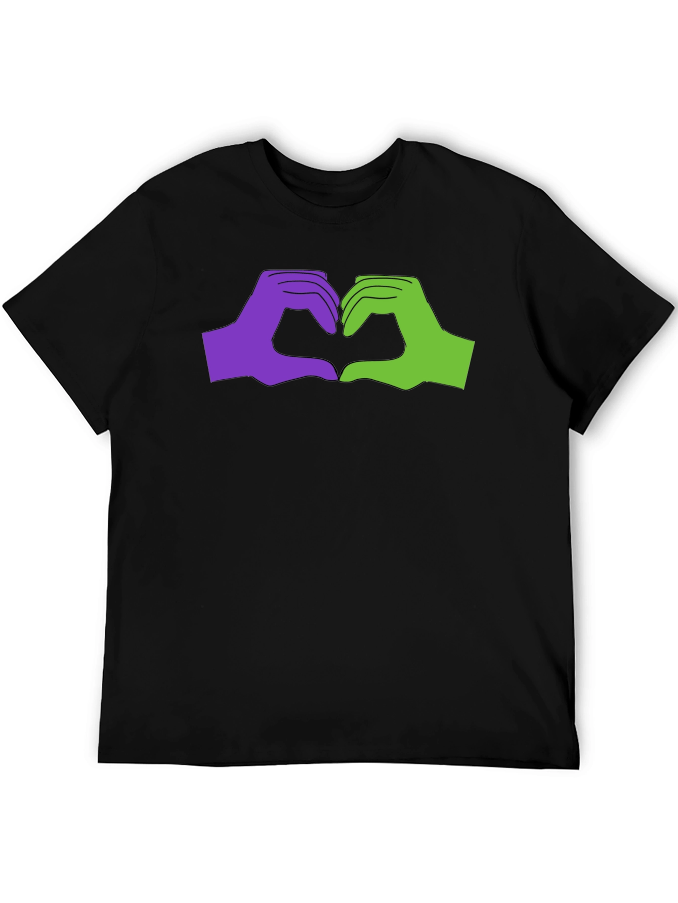 Black Love Sign Language Graphic Tee - Black Cotton T-Shirt view 5