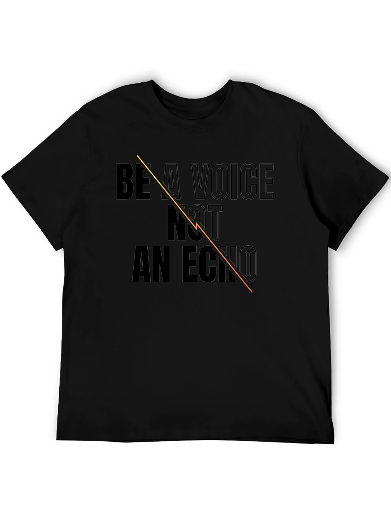 Black Be A Voice Not An Echo Graphic T-Shirt view 5