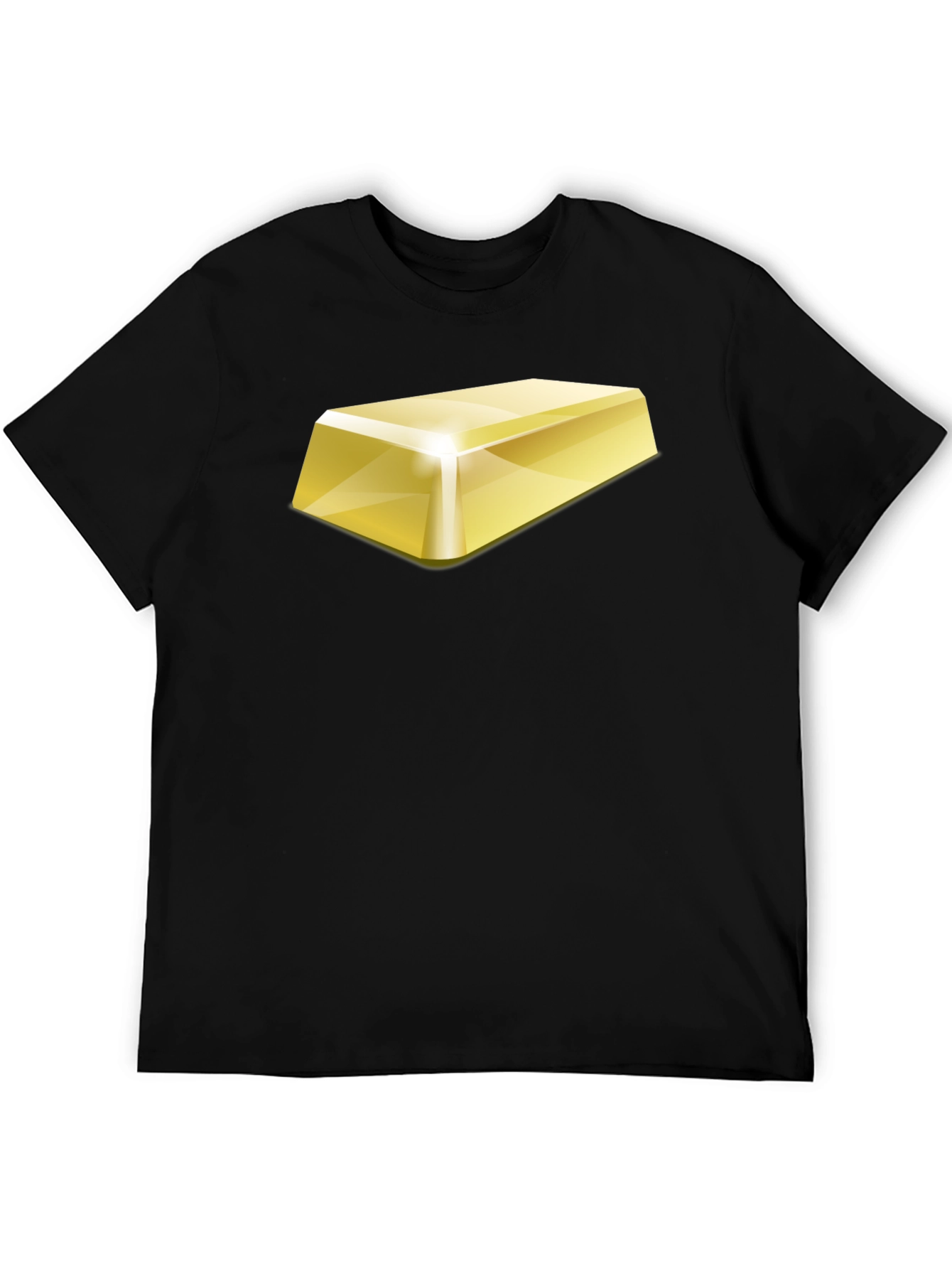 Black Gold Bar Graphic Tee - Premium Black Cotton view 5