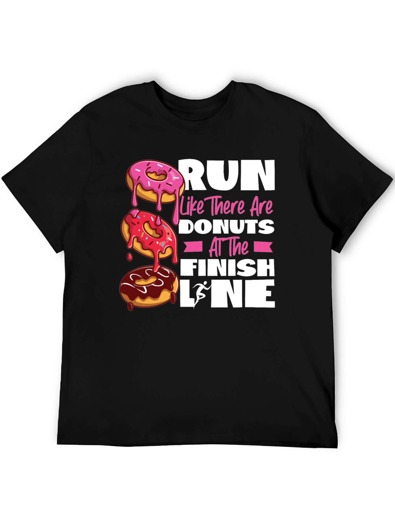 Black Run for Donuts T-Shirt - Funny Fitness Apparel view 5
