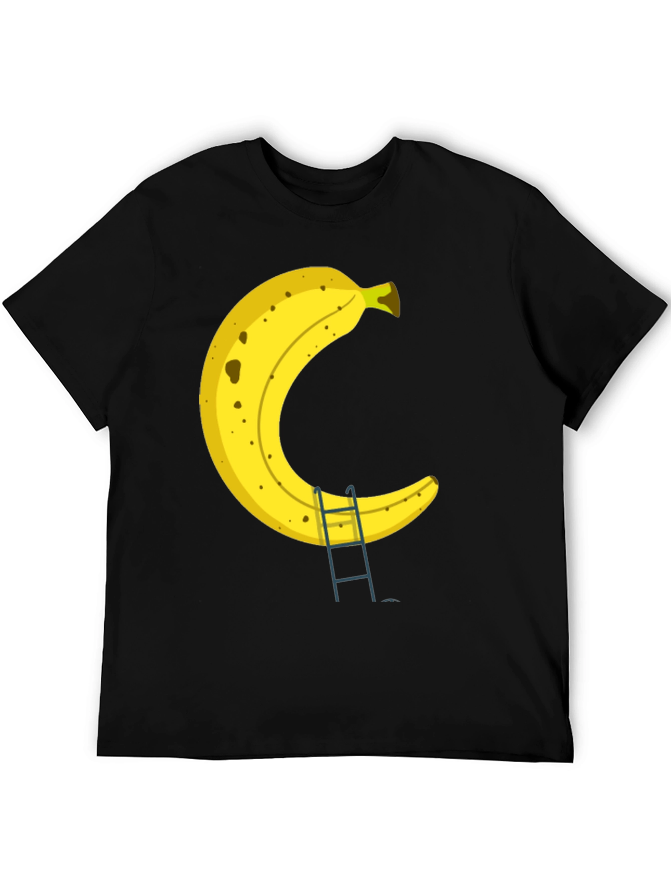 Black Banana Ladder Black T-Shirt - Funny Fruit Graphic Tee view 5
