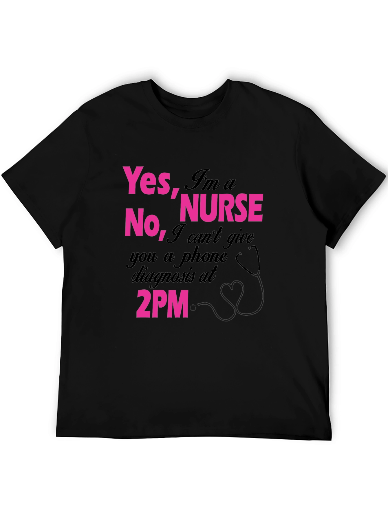 Black Funny Nurse T-Shirt - Yes I'm a Nurse - Black view 5
