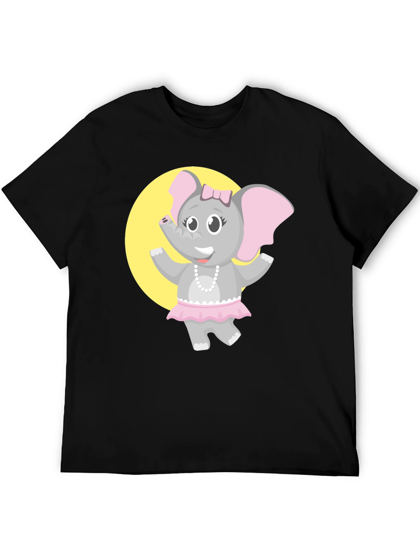Black Elephant Ballerina T-Shirt - Fun Cartoon Design view 5