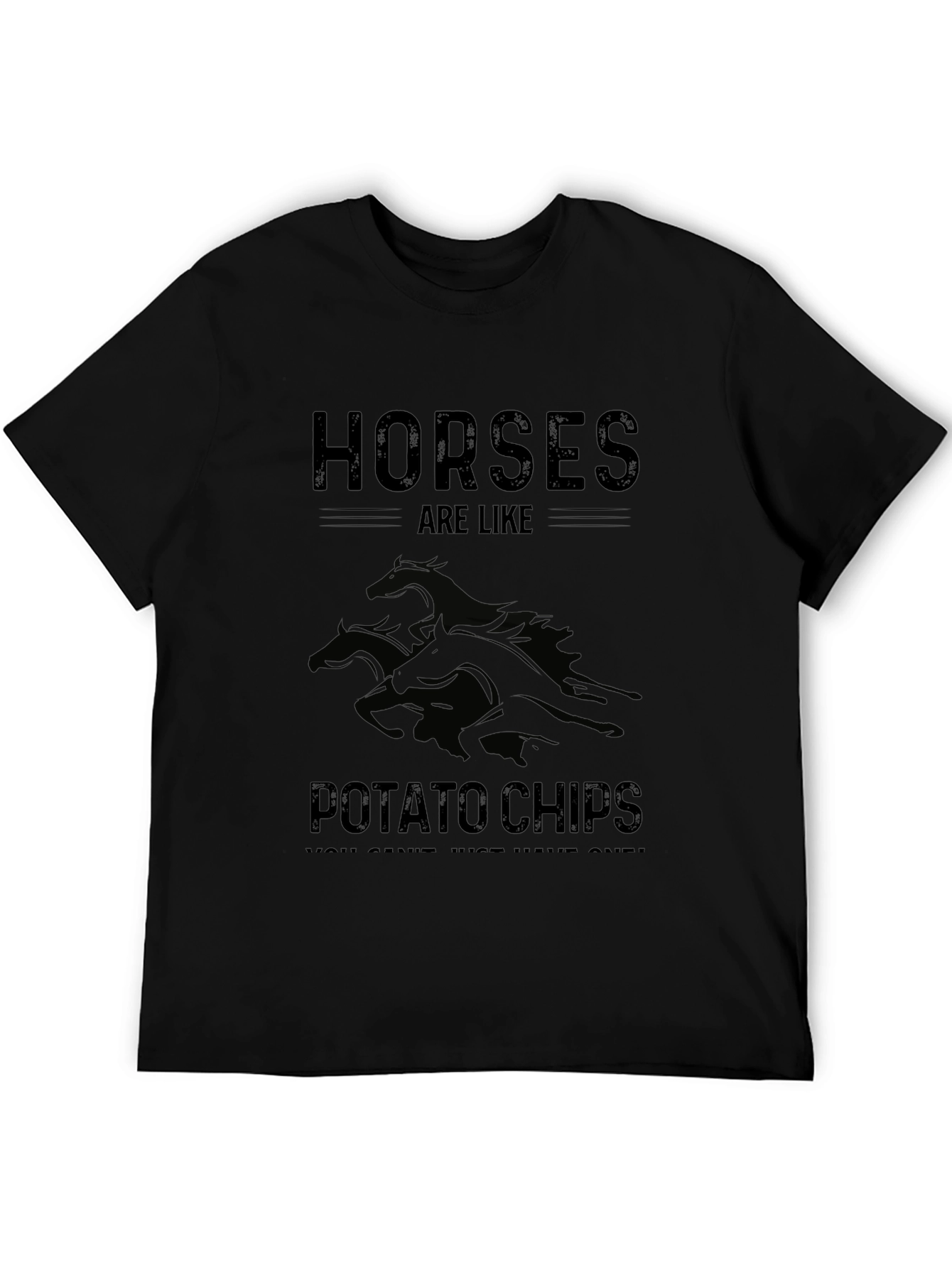 Black Horses Are Like Potato Chips T-Shirt view 5