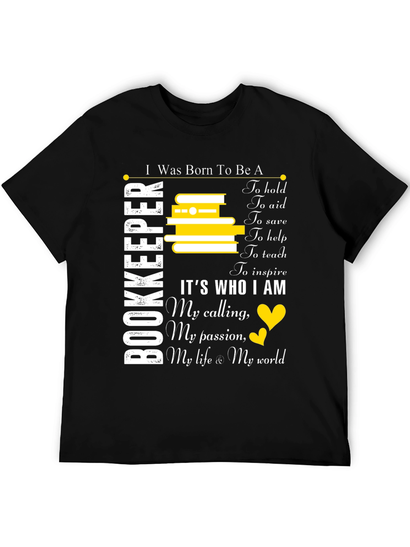 Black Bookkeeper Gift T-Shirt: Born To Be A Bookkeeper view 5