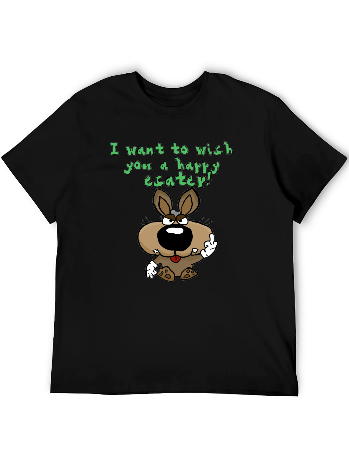 Black Happy Easter Bunny Graphic T-Shirt view 5
