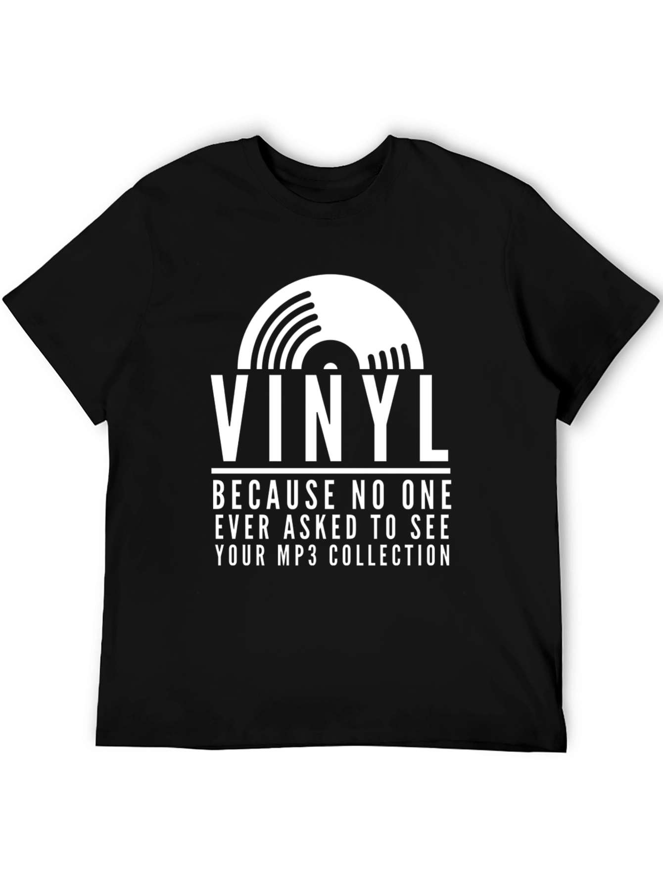 Black Vinyl Record Graphic Tee - Music Lover's T-Shirt view 5
