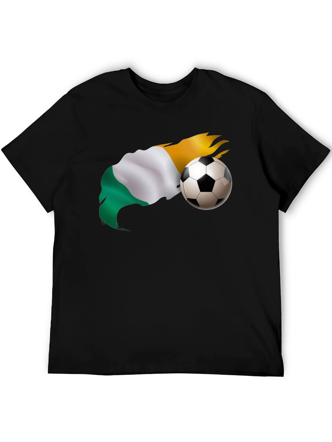 Black Soccer Flag Graphic Tee - Black T-Shirt view 5
