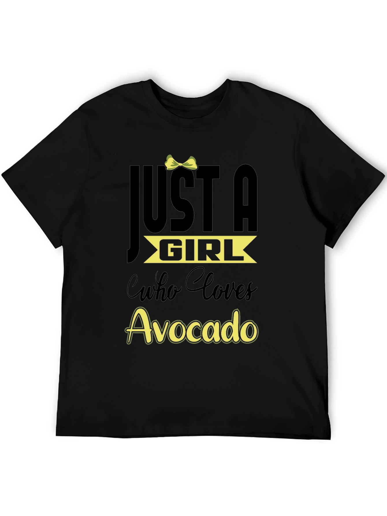 Black Just a Girl Who Loves Avocado T-Shirt view 5