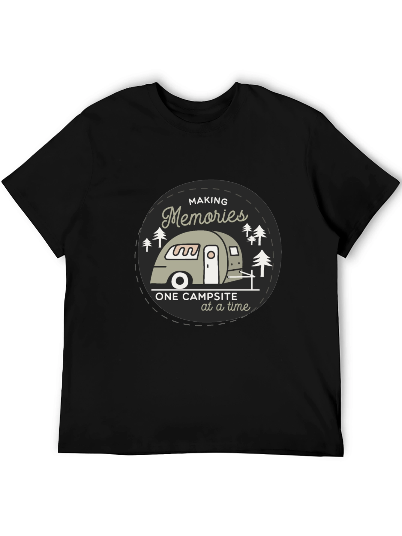 Black Camping Memories T-Shirt - Campground Adventure Tee view 5