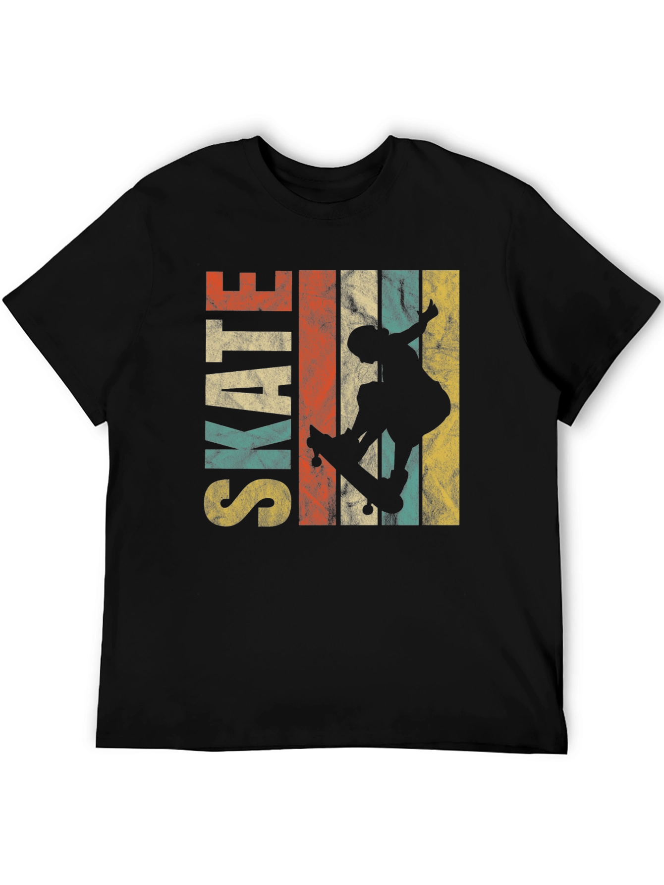 Black Retro Skate T-Shirt - Vintage Skateboarder Tee view 5