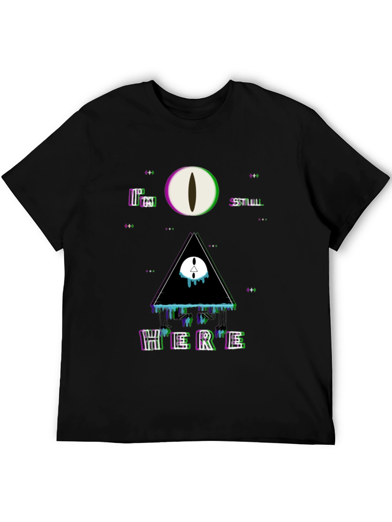 Black Surreal Graphic Print Tee - "I'm Still Here" view 5