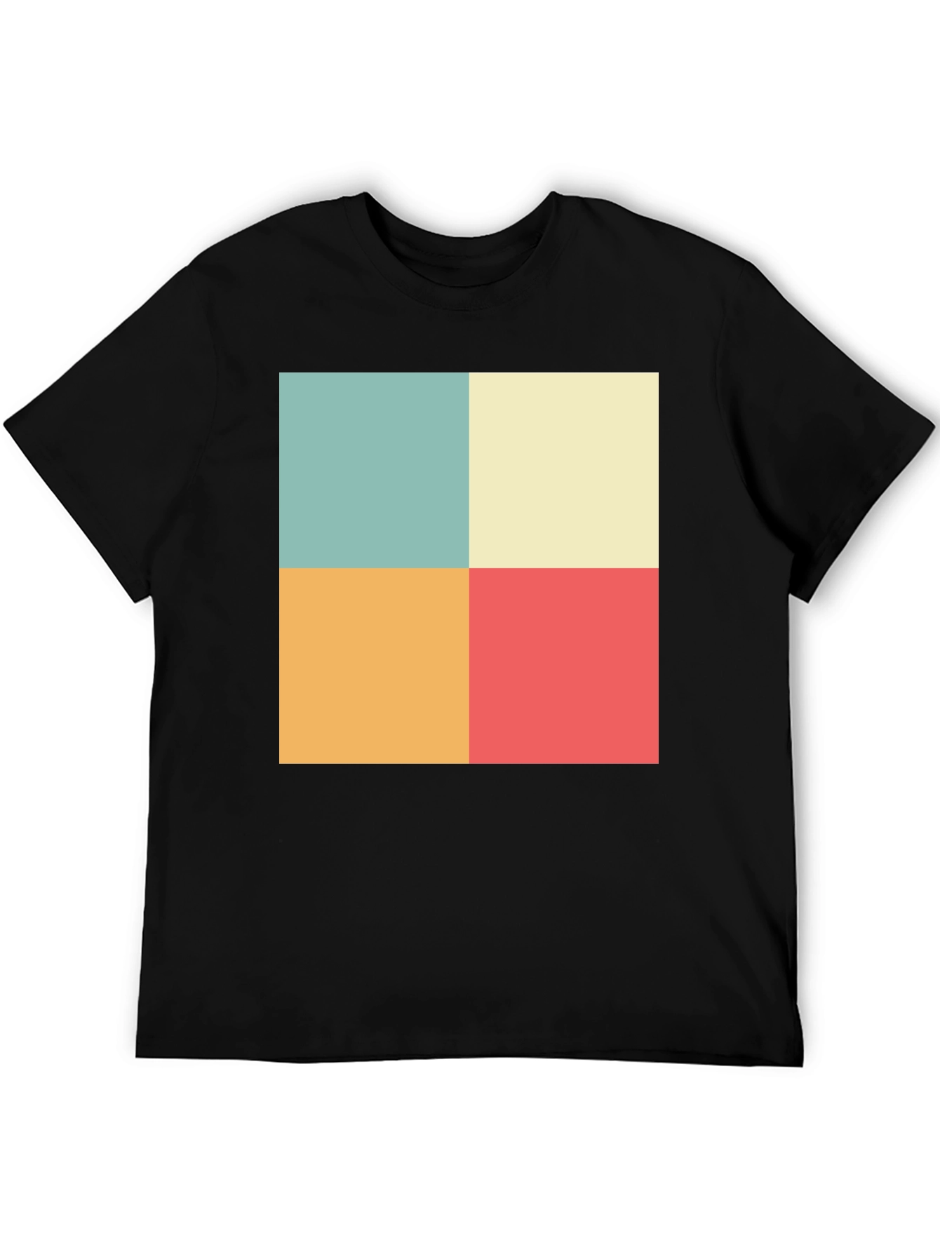Black Retro Color Block T-Shirt view 5