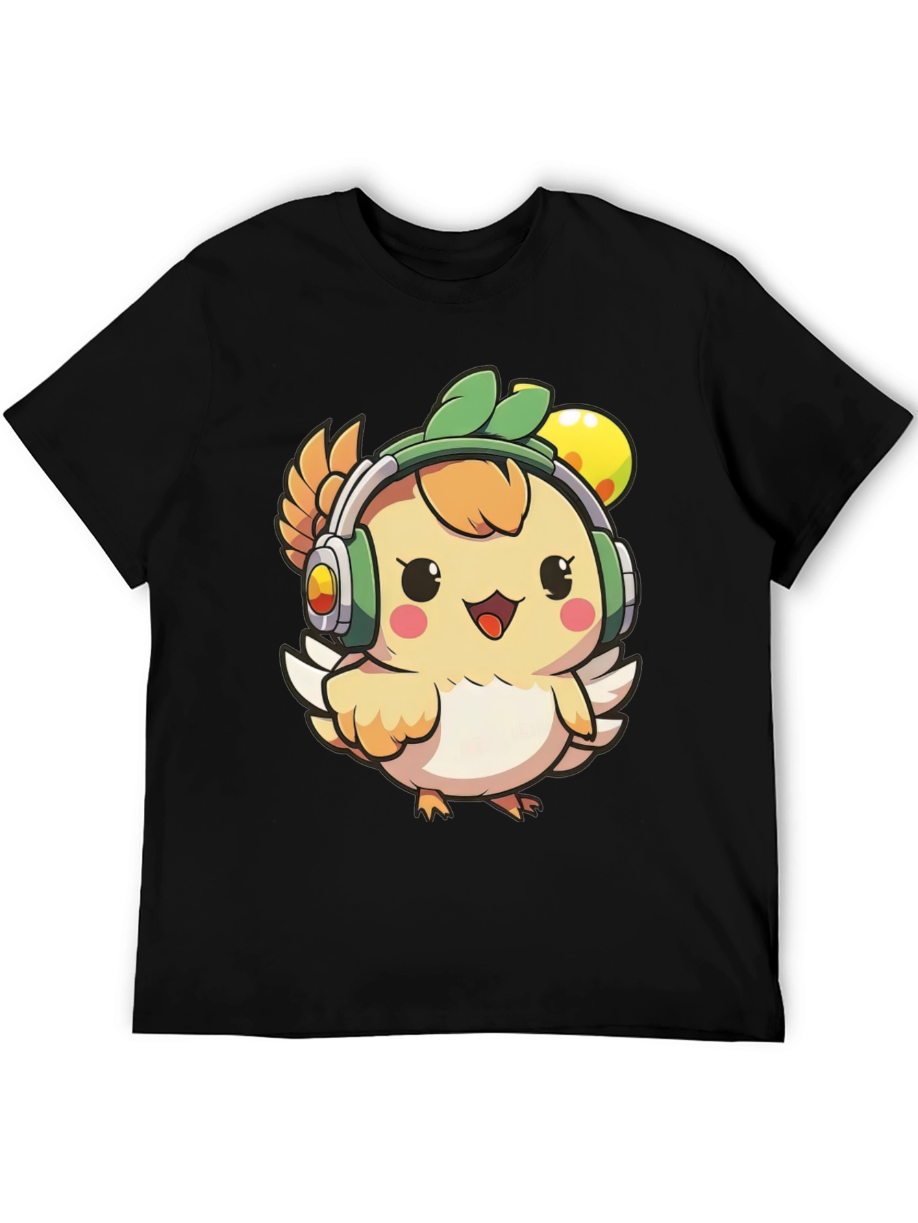 Black Cute Cartoon Chicken T-Shirt view 5