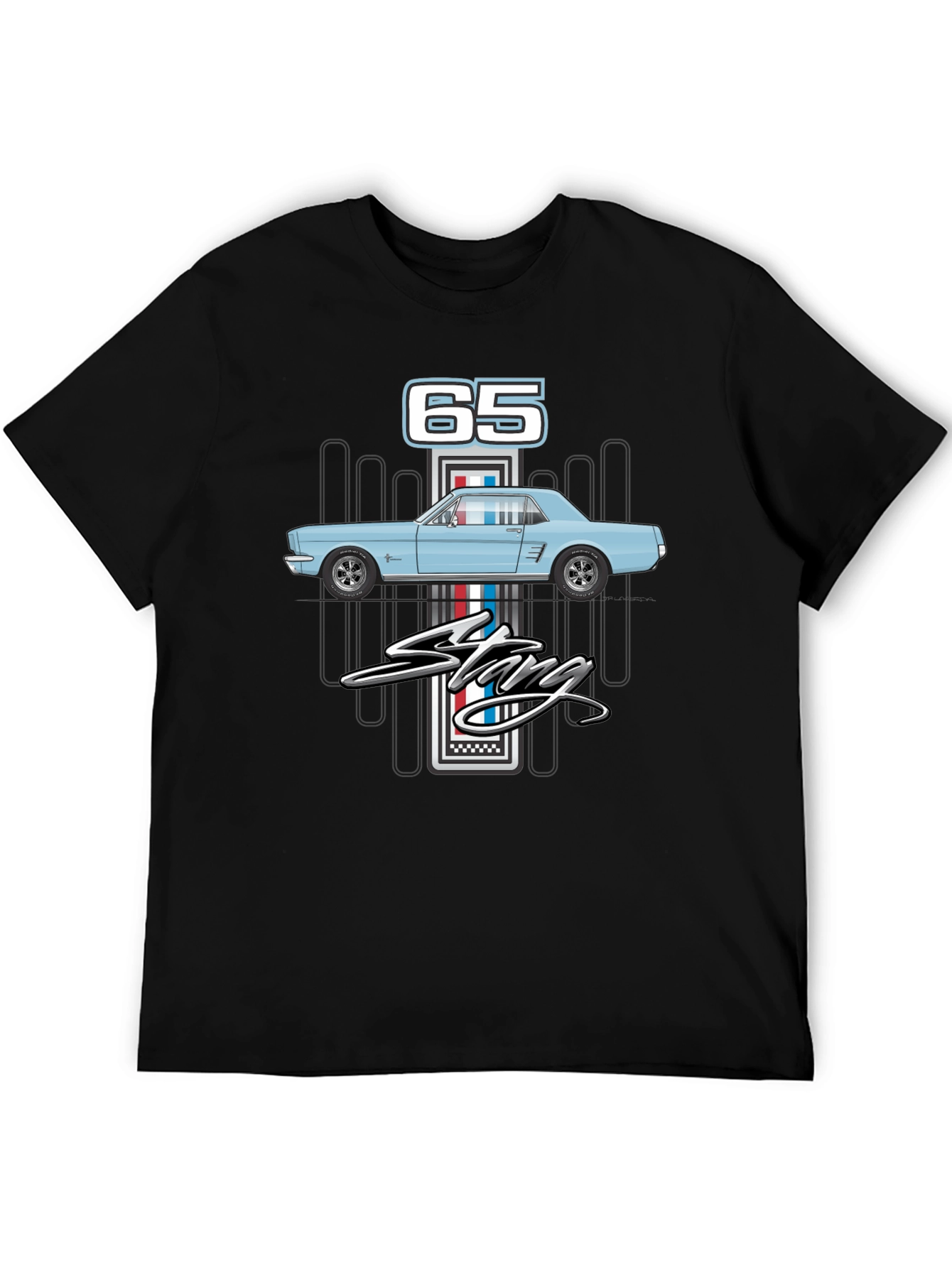 Black '65 Mustang Graphic T-Shirt - Classic Car Apparel view 5