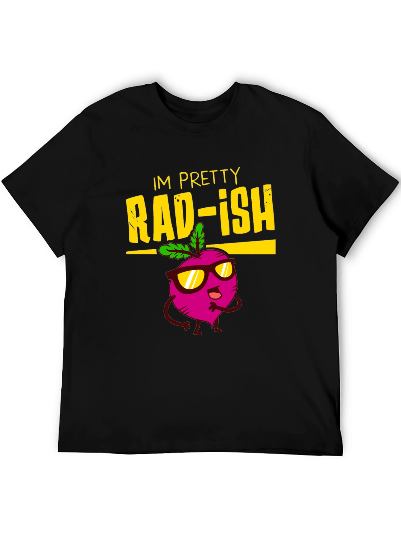 Black Rad-ish Graphic Tee - Funny Vegan T-Shirt view 5