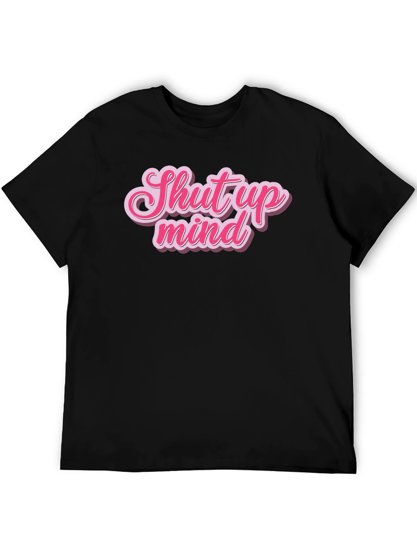 Black Shut Up Mind Graphic Tee - Stylish Black Cotton T-Shirt view 5