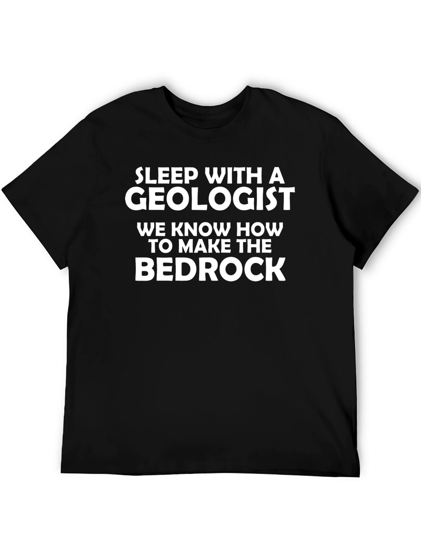 Black Sleep With a Geologist Black T-Shirt view 5