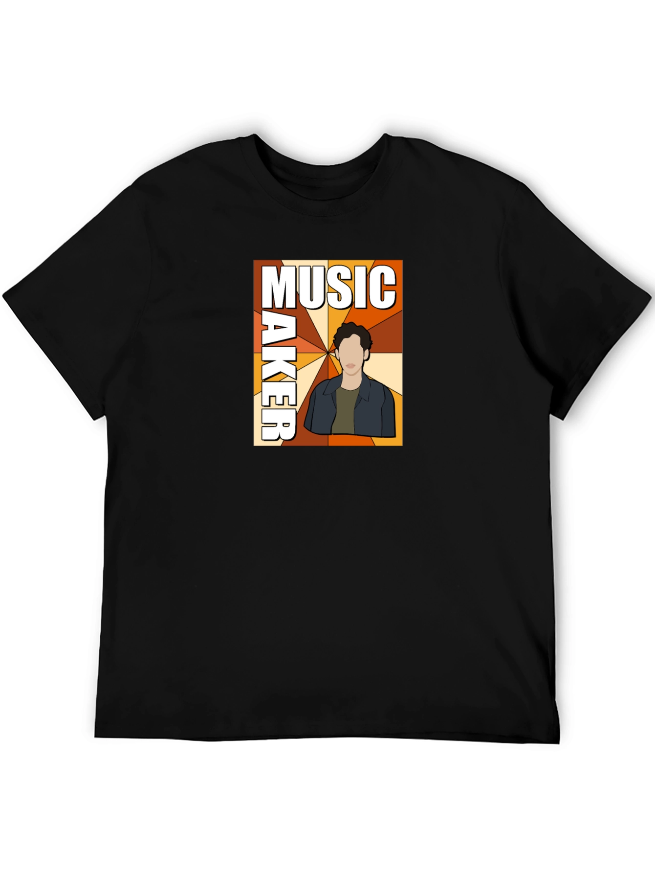 Black Music Maker Graphic Print Black T-Shirt view 5